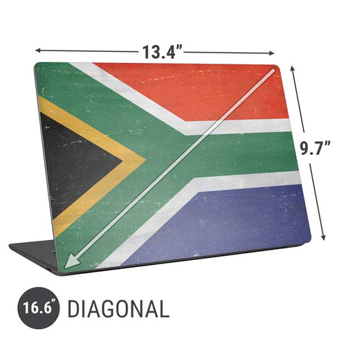 South Africa Flag Distressed Universal Laptop 16.6in (13.4 x 9.7in) Skin